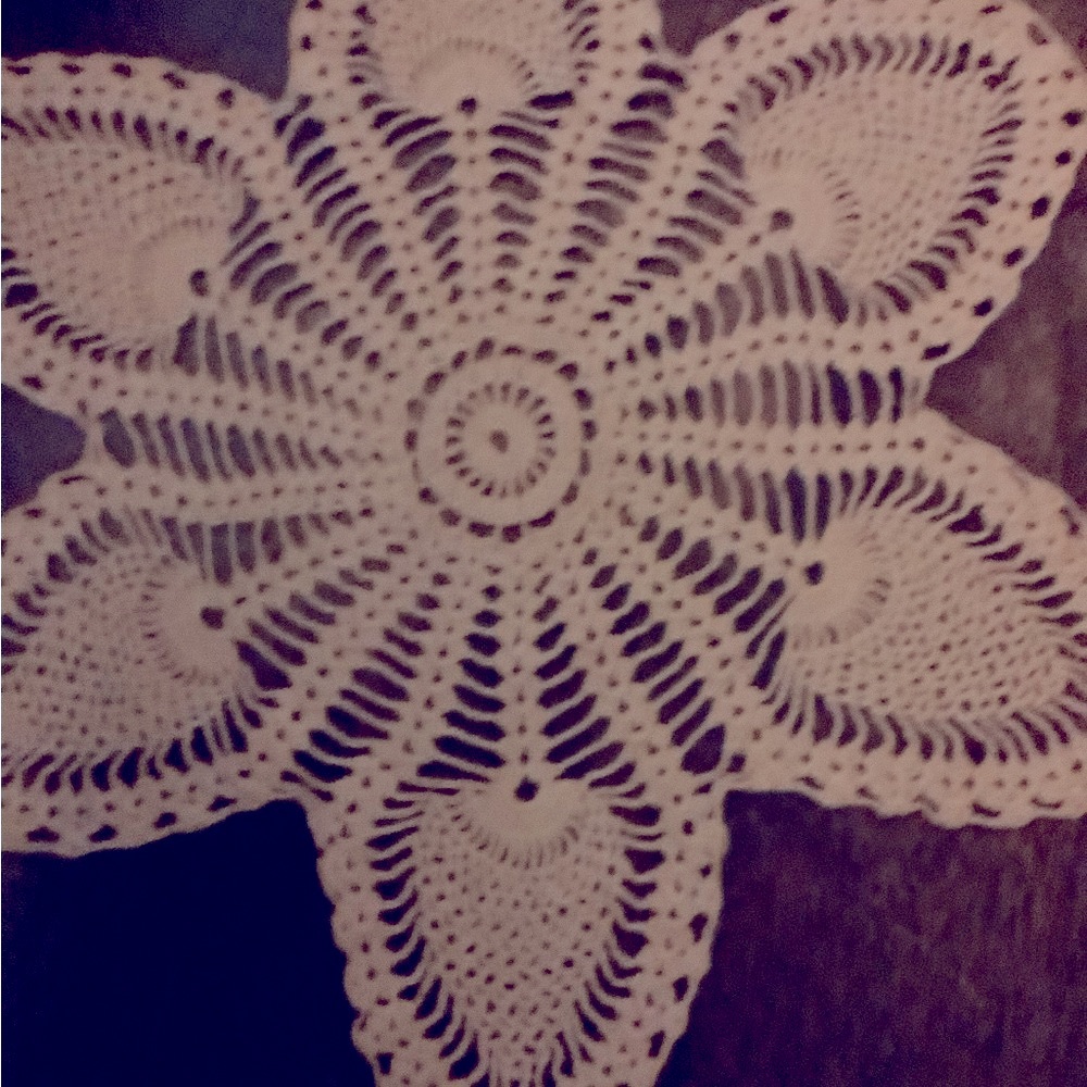 Handmade Crochet Doilies (2) cappuccino colour
